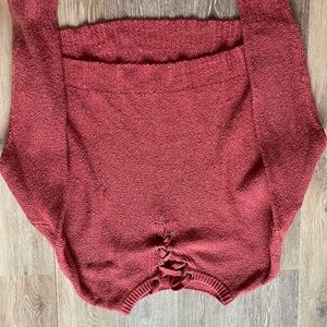 Mauve Cross Tie Sweater